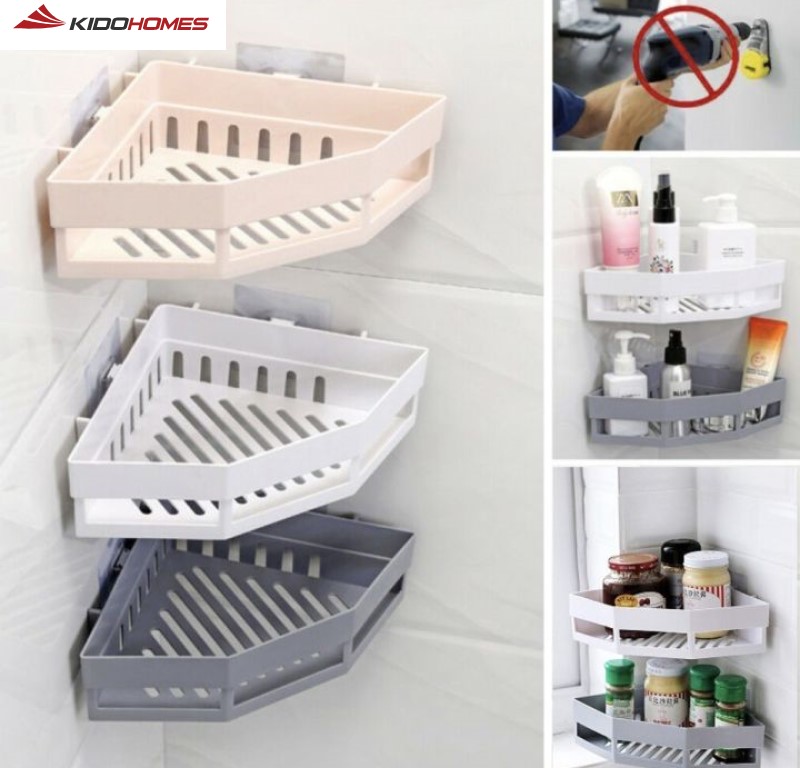 Kệ góc dán tường hút chân không hoặc keo dán