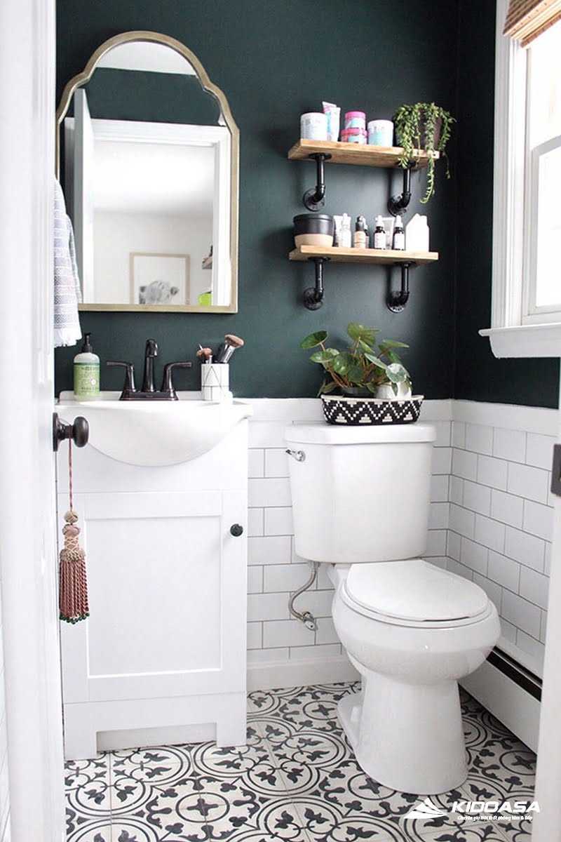 Sử dụng tủ và kệ đựng đồ làm cho phòng tắm nhà bạn trông gọn gàng, ngăn nắp, thẩm mỹ hơn