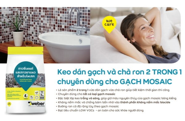 keo dan gach webercolor mosaic tinh nang