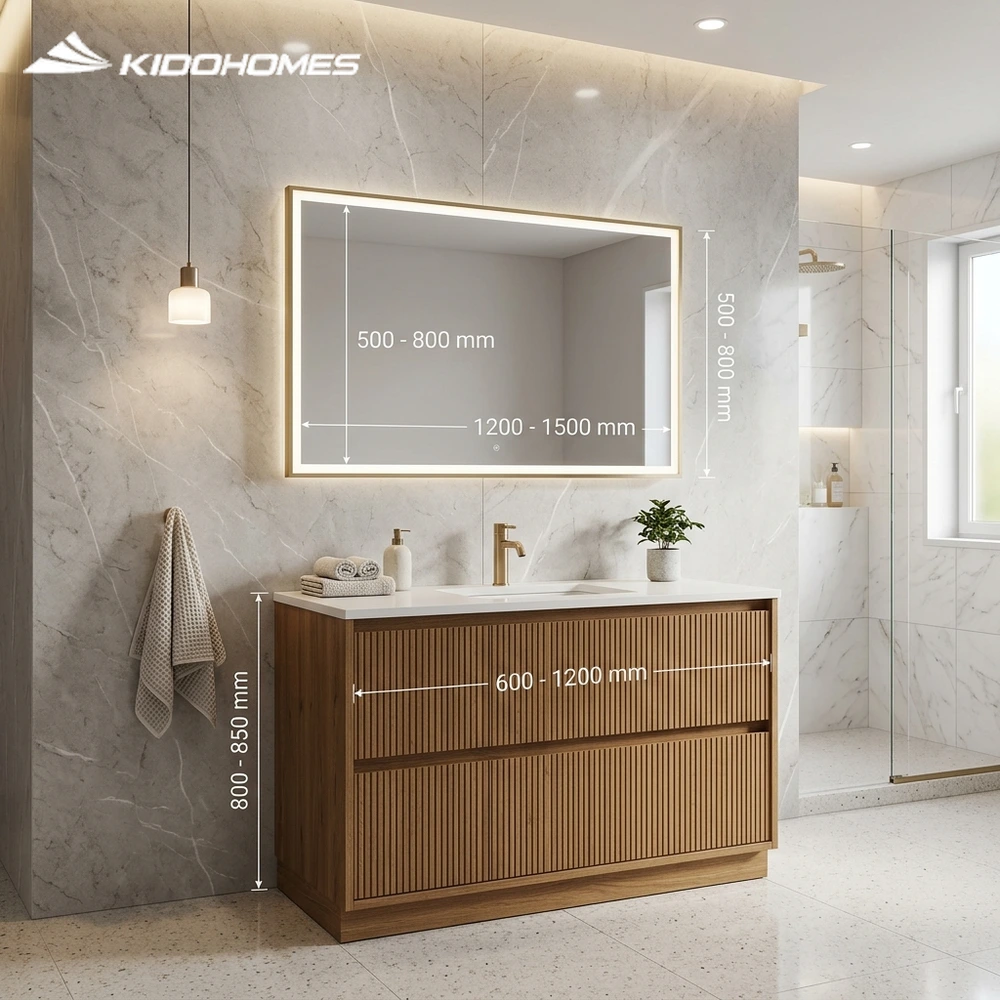 Kích thước gương phòng tắm