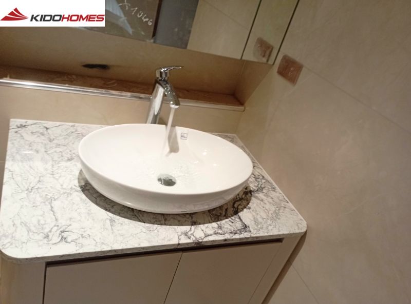 Hoàn thiện lắp đặt hai bộ tủ chậu đặt bàn cho cô Hồng – Kim Chung, Đông Anh