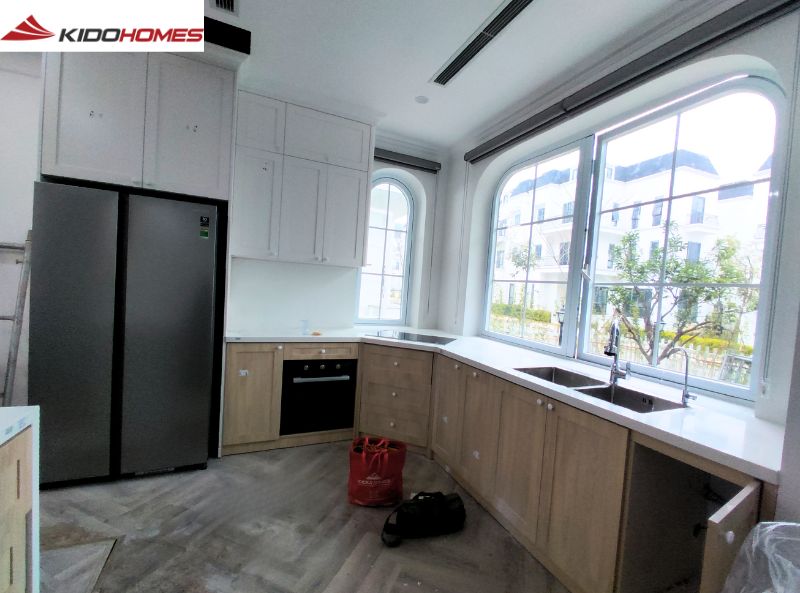 Hoàn thiện lắp đặt toàn bộ thiết bị bếp cho biệt thự liền kề tại Hà Nội