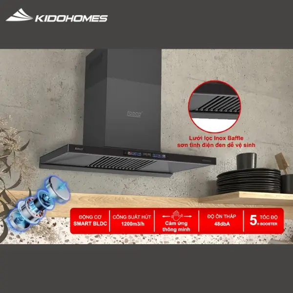 Máy hút mùi Lorca LC 3619-90 Premium SR8L