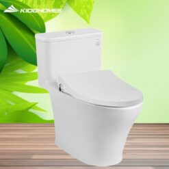 Bàn cầu 1 khối TOTO MS857DE4 nắp đóng êm kèm vòi rửa nước lạnh TCW1211A