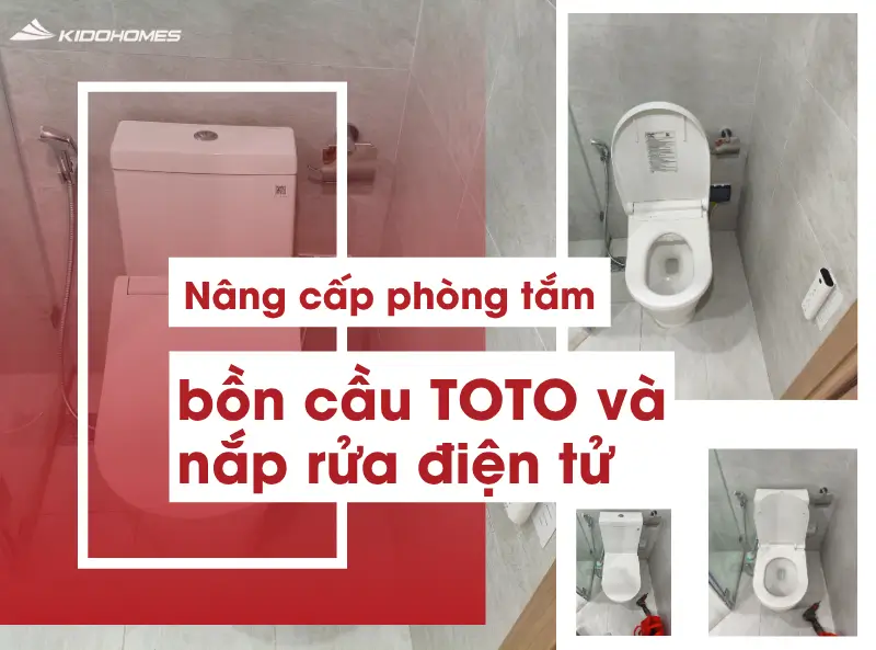 Nâng cấp phòng tắm hiện đại, tiện nghi hơn với bồn cầu TOTO và nắp rửa điện tử