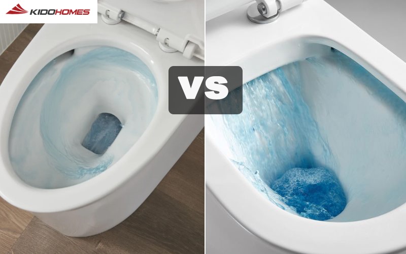 Tổng quan về bồn cầu xả xoáy và bồn cầu xả hút