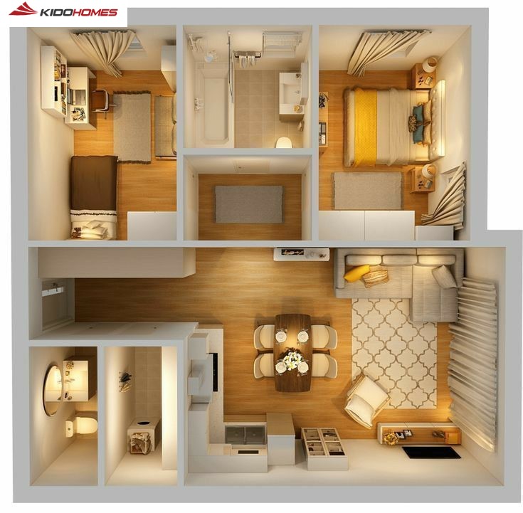 Thiết kế đa chức năng cho từng khu vực: Phòng khách liền bếp Thiết kế đa chức năng cho từng khu vực: Phòng khách liền bếp