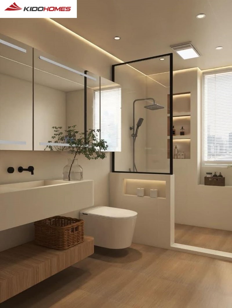 Phòng tắm Minimalist tại BRG Diamond Residence nên tận dụng ánh sáng tự nhiên Phòng tắm Minimalist tại BRG Diamond Residence nên tận dụng ánh sáng tự nhiên