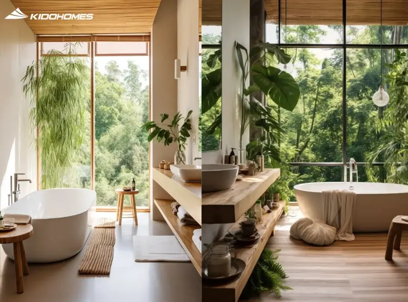 Phòng tắm xanh không bắt đầu từ trang trí, mà bắt đầu từ cảm giác