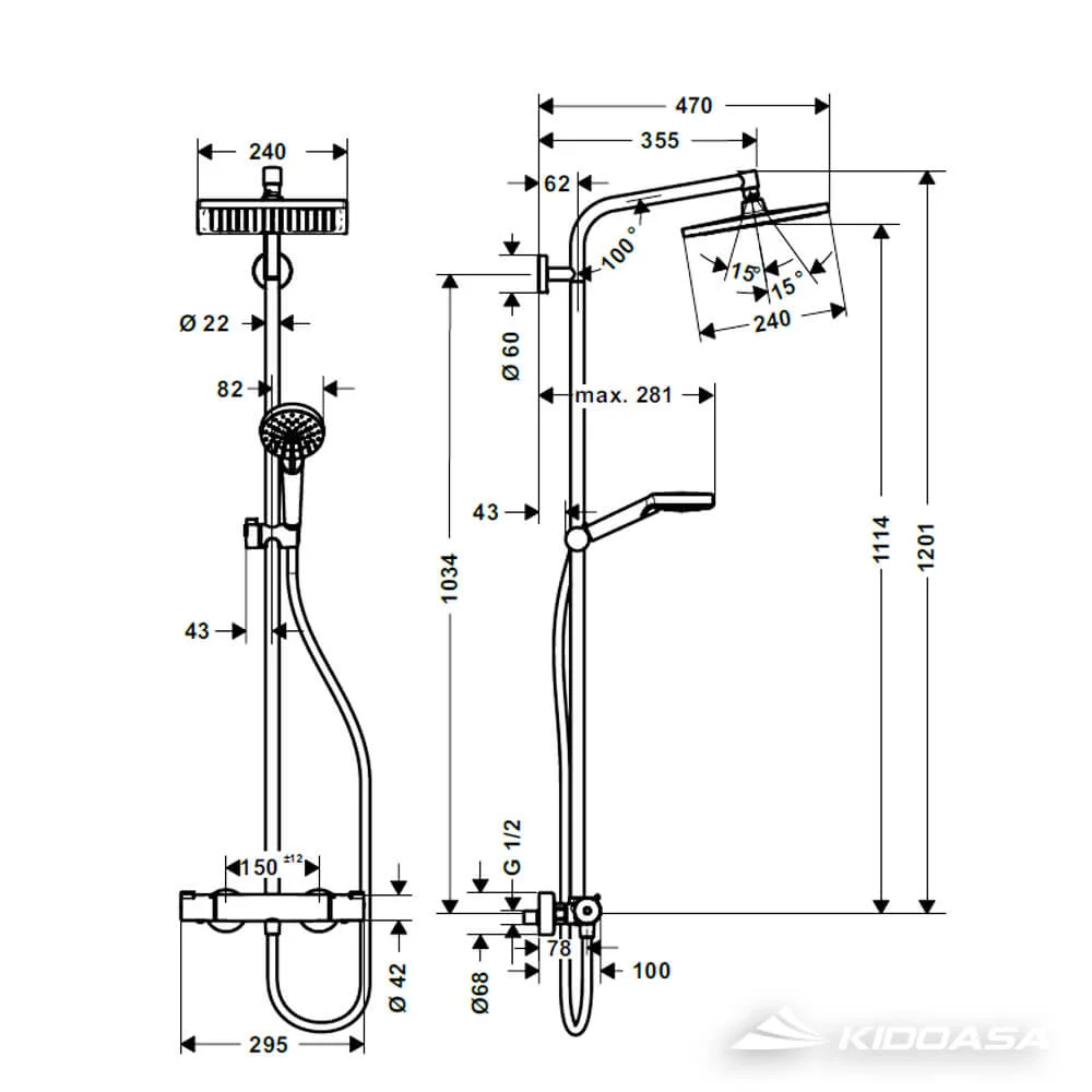 sen cay hansgrohe 27271000 ban ve ky thuat