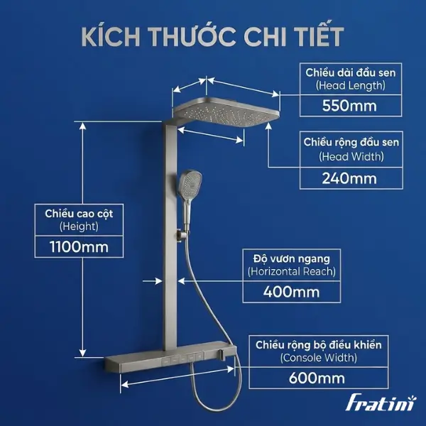 Sen cây tắm nhiệt độ Fratini Genoa Long Shelf 39050363GY