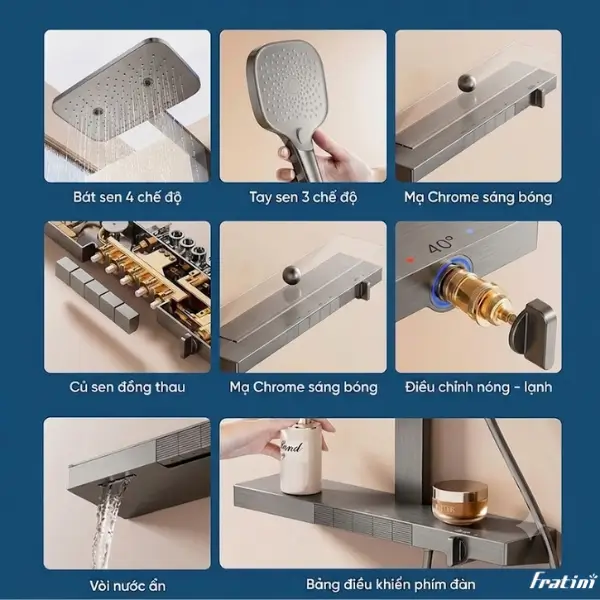 Sen cây tắm nhiệt độ Fratini Genoa Long Shelf 39050363GY