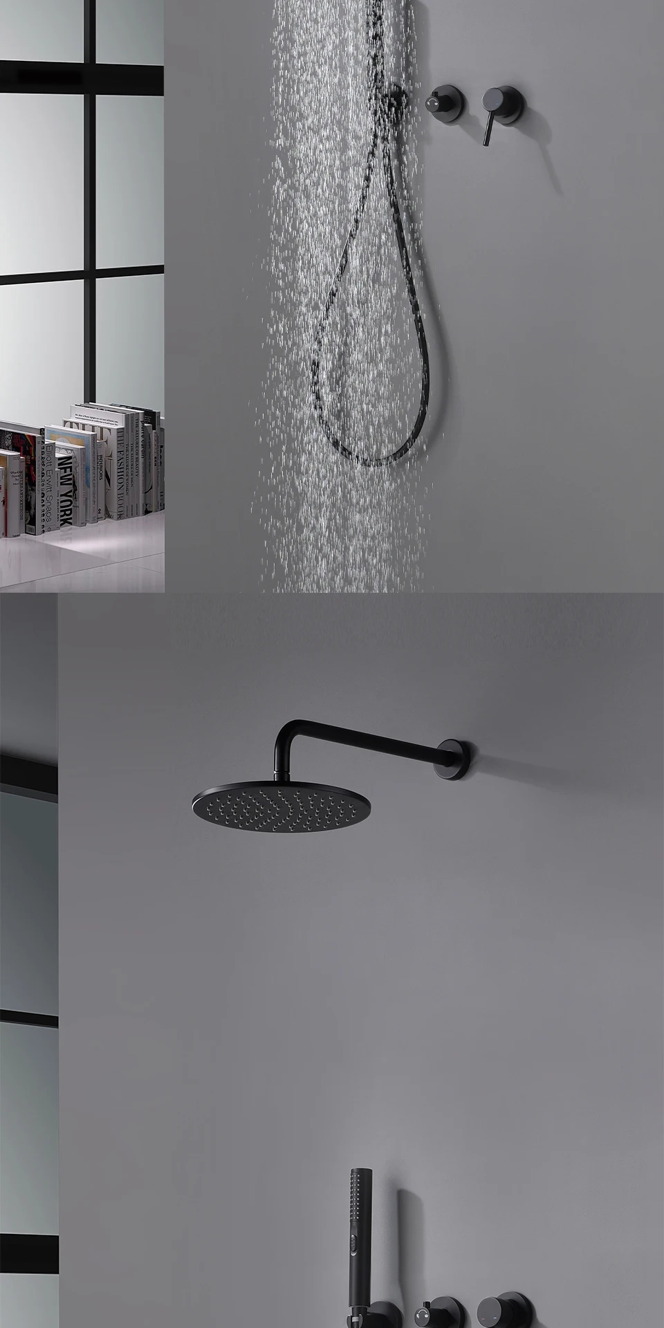 Sen cây tắm âm tường nhiệt độ Fratini Milano Black model 39050626BK - Ảnh 8