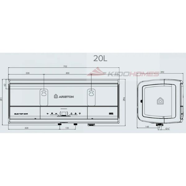 Bình nước nóng Ariston Slim3 20 TOP Wifi VN