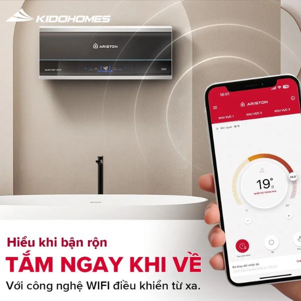 Bình nước nóng Ariston Slim3 30 TOP Wifi VN