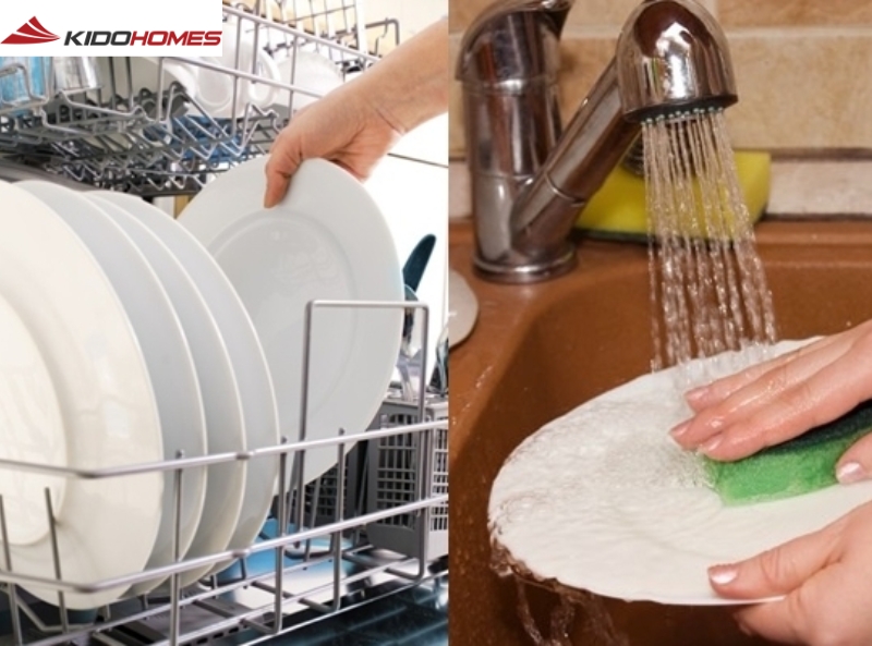 so sánh rửa bát bằng tay và bằng máy