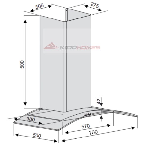 Máy hút mùi Lorca TA-2001PH-70cm