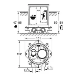 Bộ âm sàn GROHE 29086000 cho vòi bồn tắm đặt sàn - Ảnh 2
