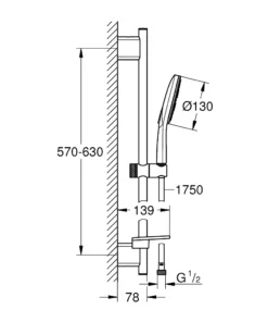 Bộ tay sen thanh trượt GROHE Rainshower SmartActive 130 26546000 - Ảnh 4