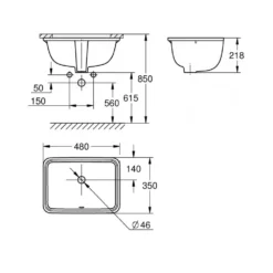 Lavabo âm bàn GROHE Euro Ceramic 2.0 101012SH00 - Ảnh 5