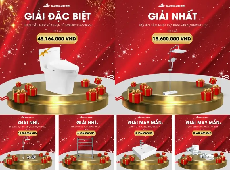 Bật mí tổng giải thưởng hơn 99 triệu đồng trong chương trình “Ưu đãi ngập tràn – Kiến tạo tổ ấm sang” tại KIDOHOMES