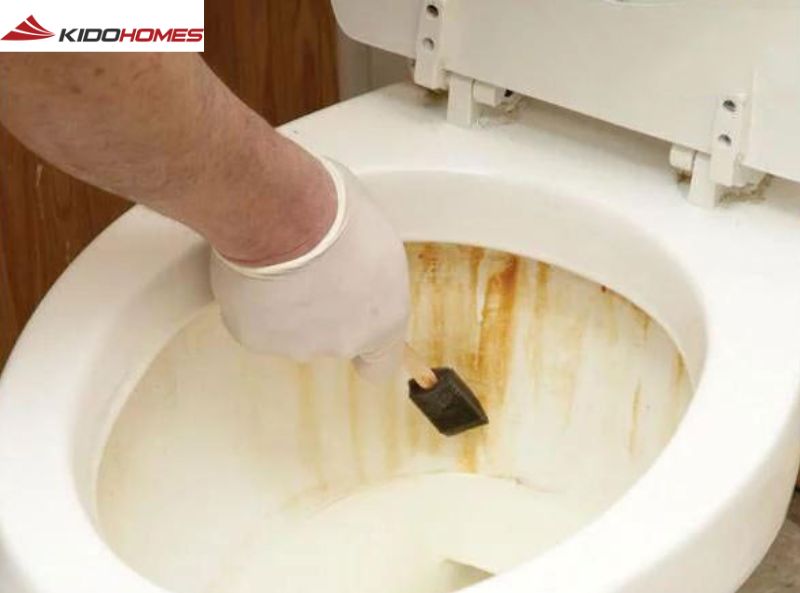 Dưới vành bồn cầu