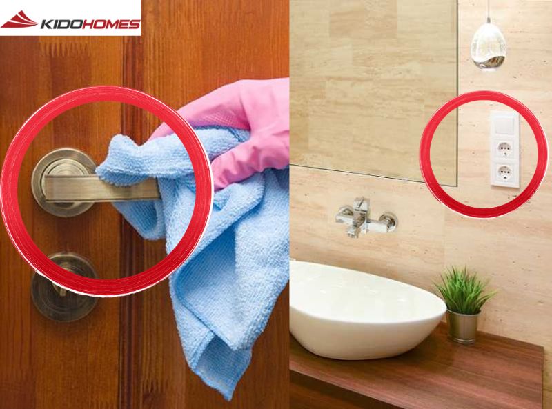 Tay nắm cửa và công tắc điện