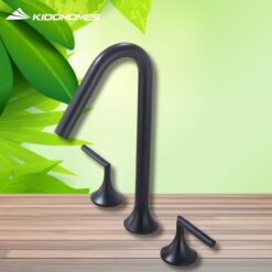 Vòi rửa mặt lắp bàn đá nóng lạnh Fratini  Black Classic Bow Model 39041725BK