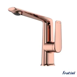 Vòi chậu rửa mặt nóng lạnh Fratini Milano 39040156BRG thân trung