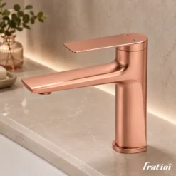 Vòi chậu rửa mặt Fratini Milano 39040160BRG – Màu vàng hồng mờ