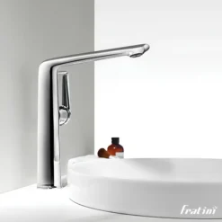 Vòi chậu rửa mặt nóng lạnh Fratini Milano 39040254 thân trung
