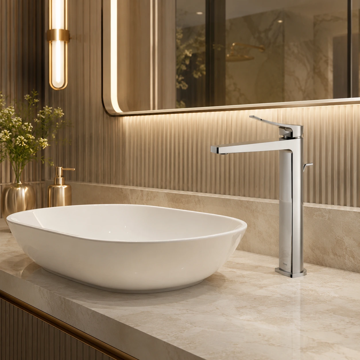 Vòi Lavabo TOTO TLG163E0A – Thân cao GN Series cho chậu đặt bàn - ảnh 3