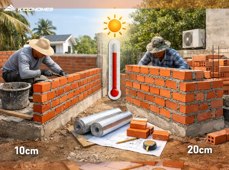Xây tường 10 hay tường 20 để chống nóng: Lựa chọn nào tối ưu nhất