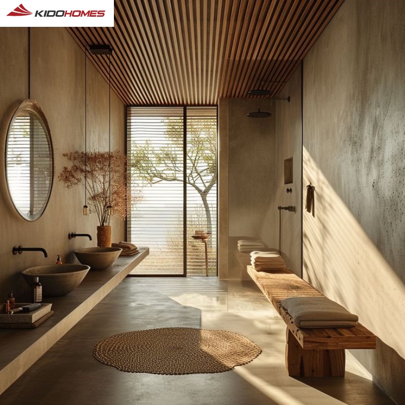 Phong cách thiết kế phòng tắm xanh phong cách Zen Naure tại Vinhomes Global Gate Phong cách thiết kế phòng tắm xanh phong cách Zen Naure tại Vinhomes Global Gate